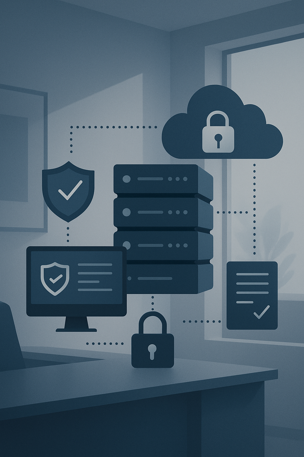 A professional modern visual representing insolvency IT support and secure business recoveryA calm confident scene showing secure digital systems bein-3