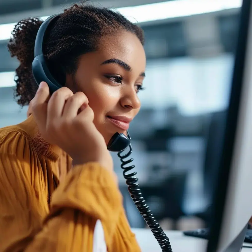 IT support specialist at Remedian answering cyber security queries over the phone