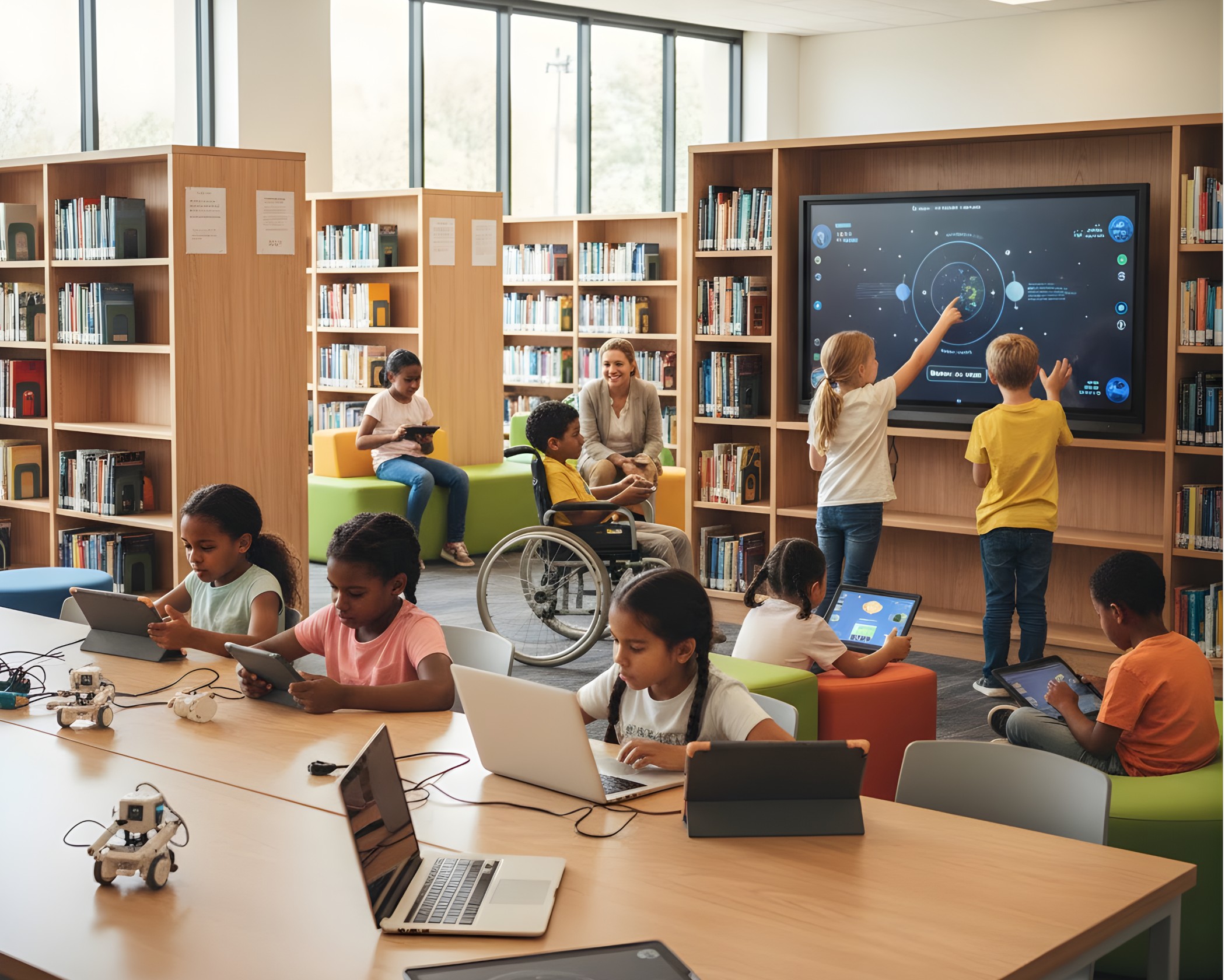 dfe-digital-infrastructure-funding-school-library-touchscreen